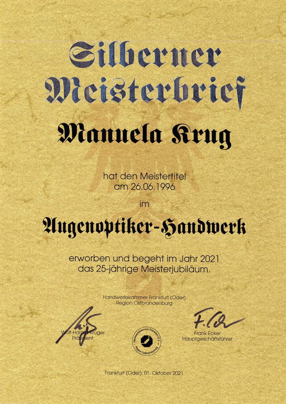 25 Jahre Meisterbrief